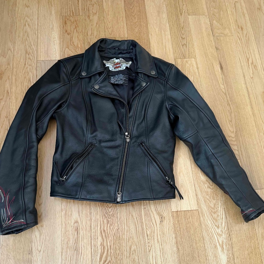 Harley Davidson Women's Leather Jacket Rare Size X-Small